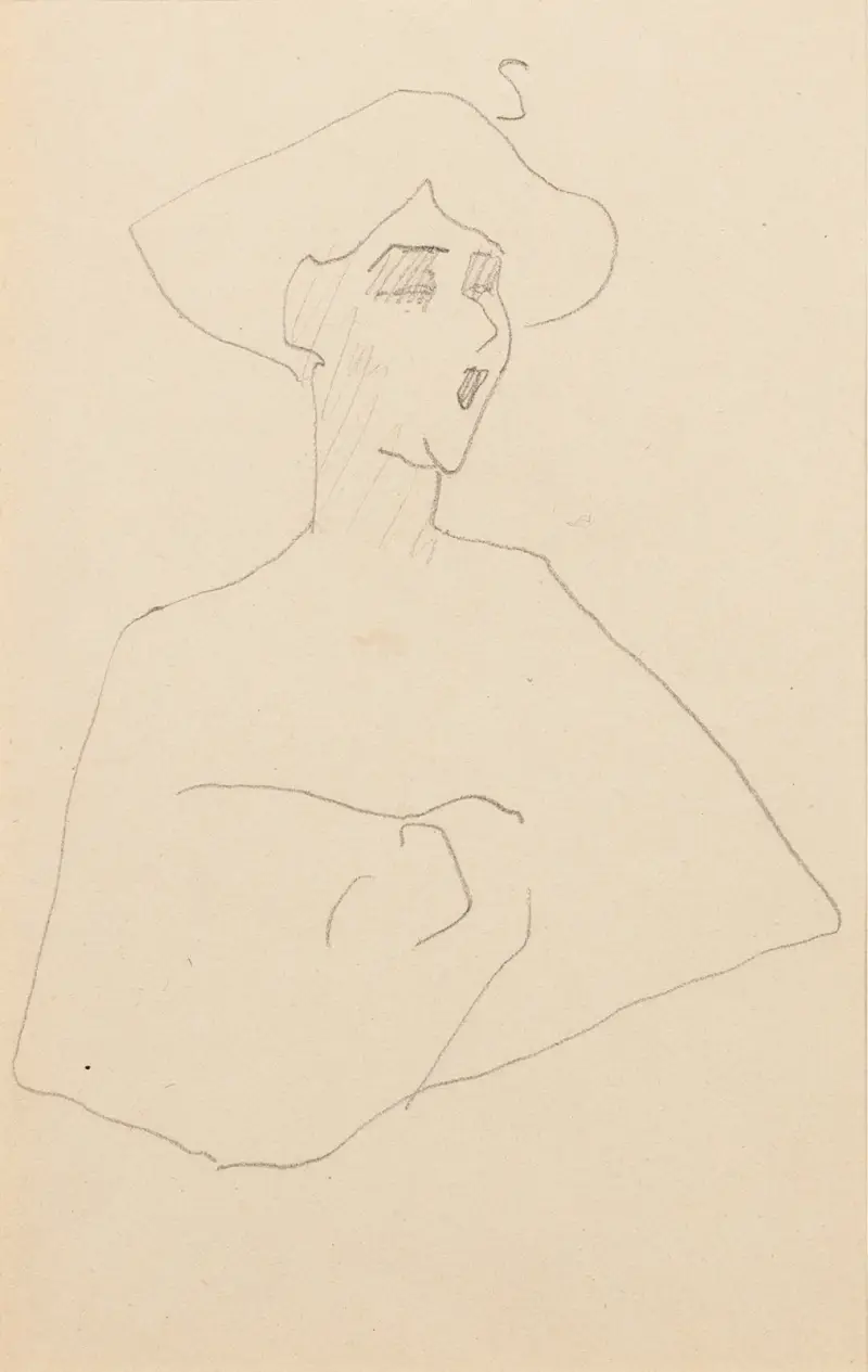 Tête et buste de femme av Amedeo Modigliani