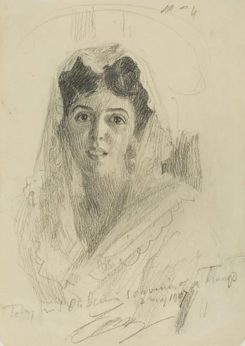 Huvud av en kvinna (en face), 1907 av Anders Zorn
