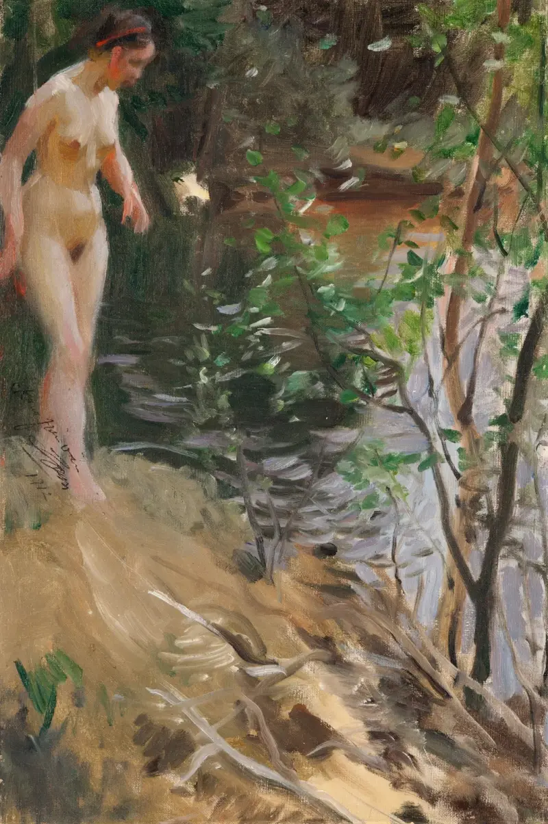 Model at Shore, Anders Zorn