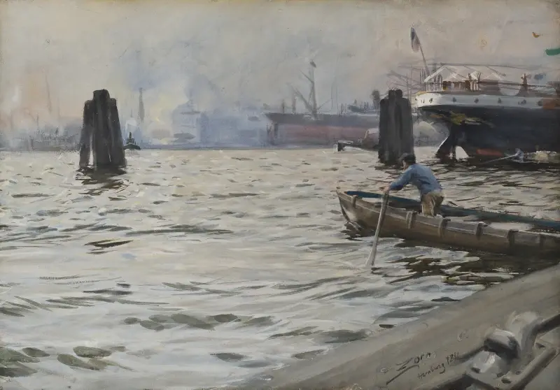 Hamburgs hamn av Anders Zorn
