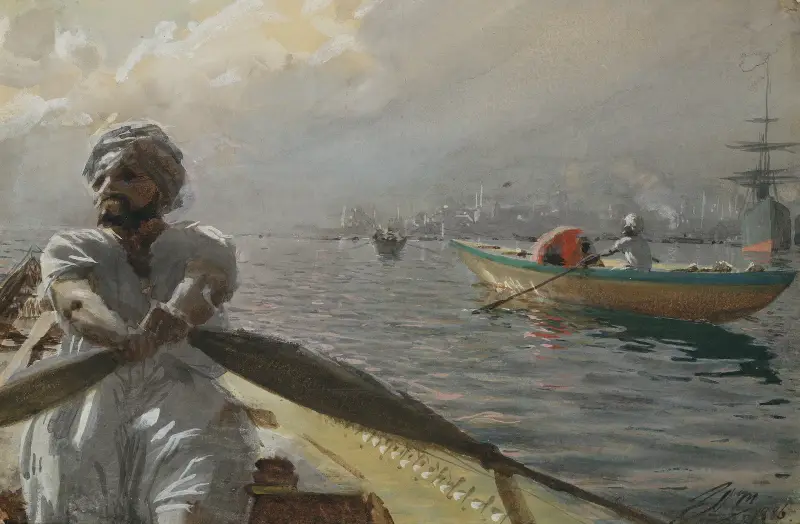 Turkisk båtman i Konstantinopels hamn av Anders Zorn