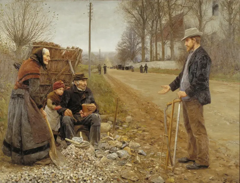 Menschen an einem Weg von Hans Andersen Brendekilde