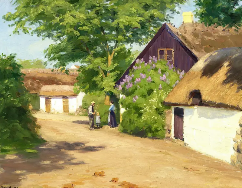 Sommerdag i landsbyen av Hans Andersen Brendekilde