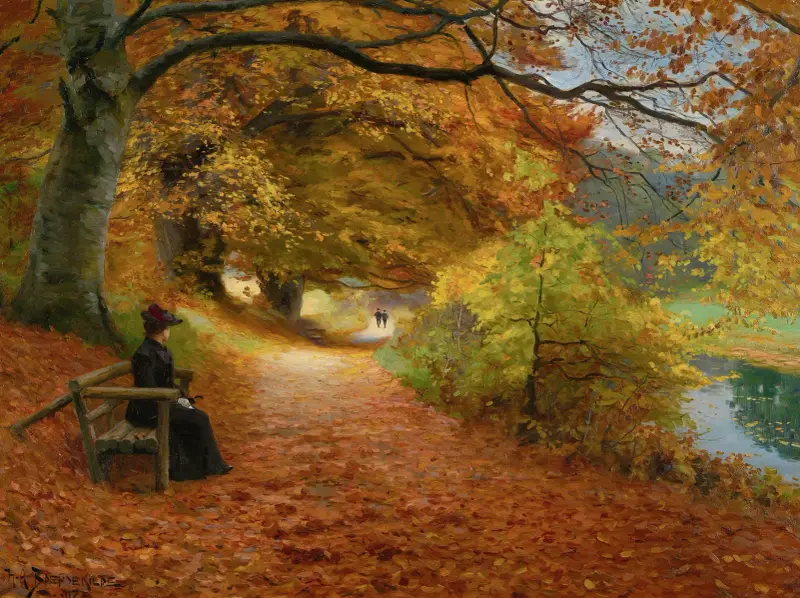 Waldweg im Herbst von Hans Andersen Brendekilde