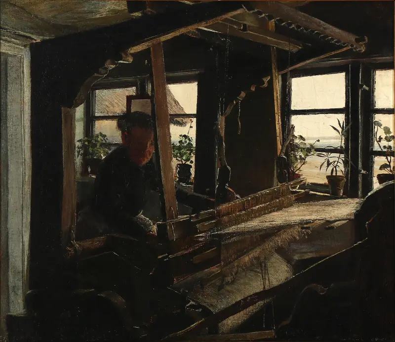Interiör från Hanehoved Huse, fiskeläge i Melby socken av Laurits Andersen Ring