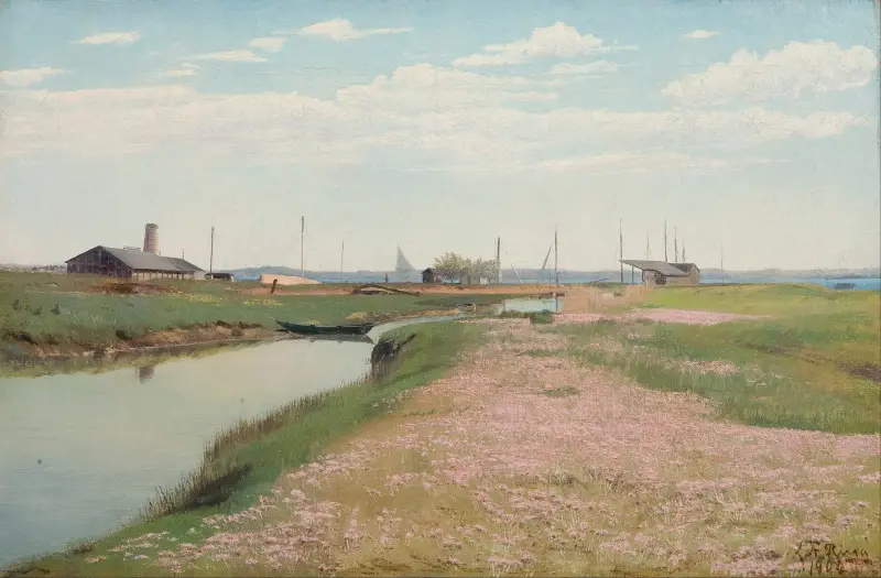 Floden och hamnen vid Frederiksværk av Laurits Andersen Ring