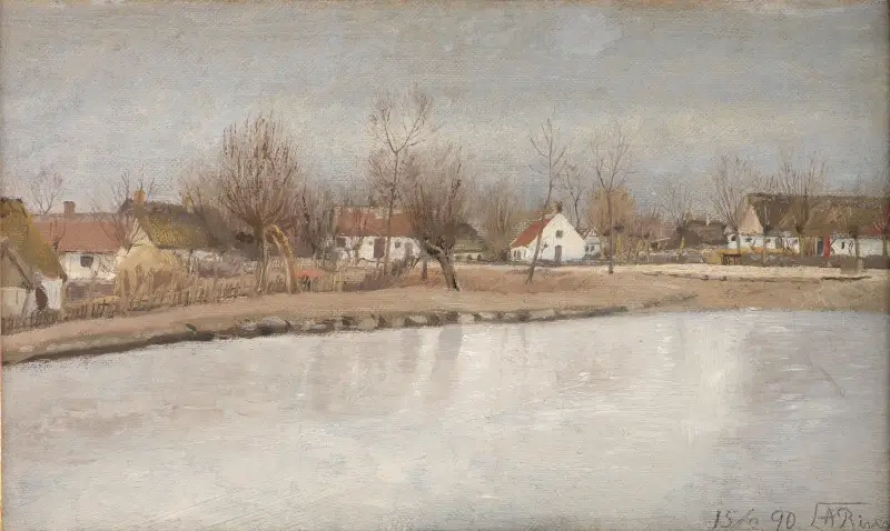 The Village Pond at Ring, Zealand av Laurits Andersen Ring