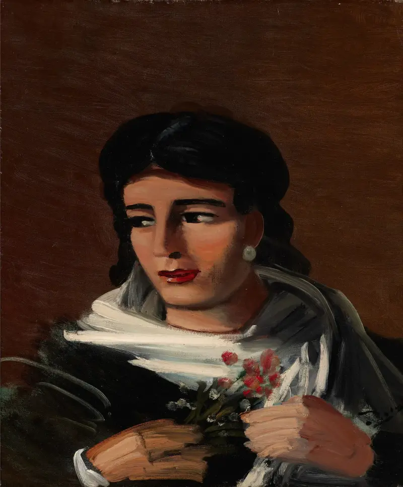 Frauenporträt mit Blumenstrauß von André Derain