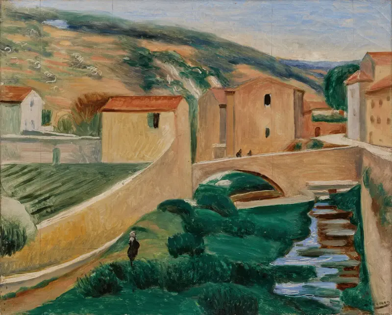 Village aux environs de Castel Gandolfo av André Derain