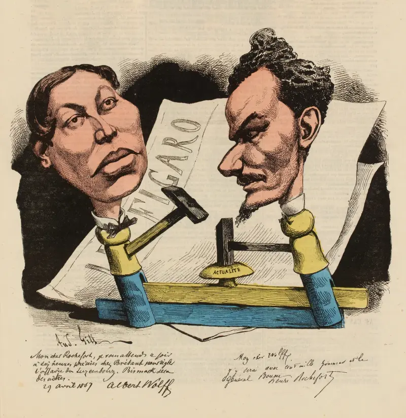 Albert Wolff und Henri Rochefort von André Gill