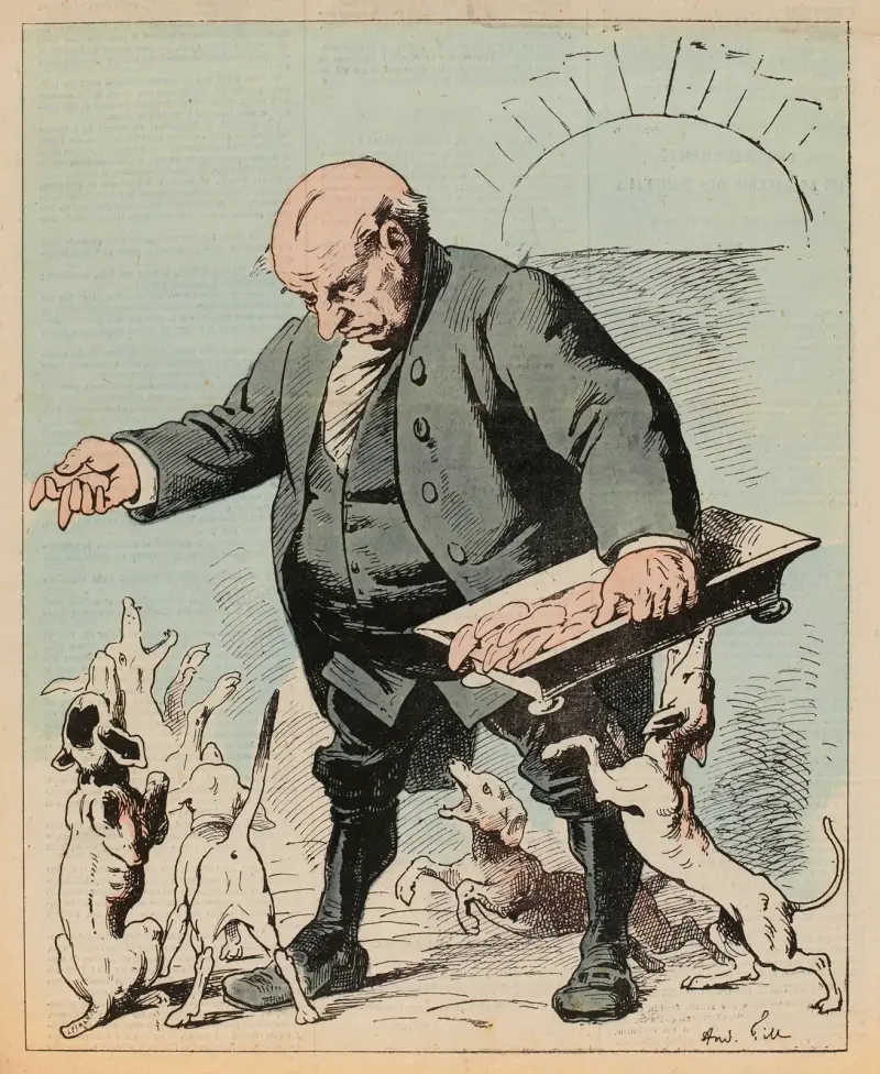 Langues aux chiens av André Gill