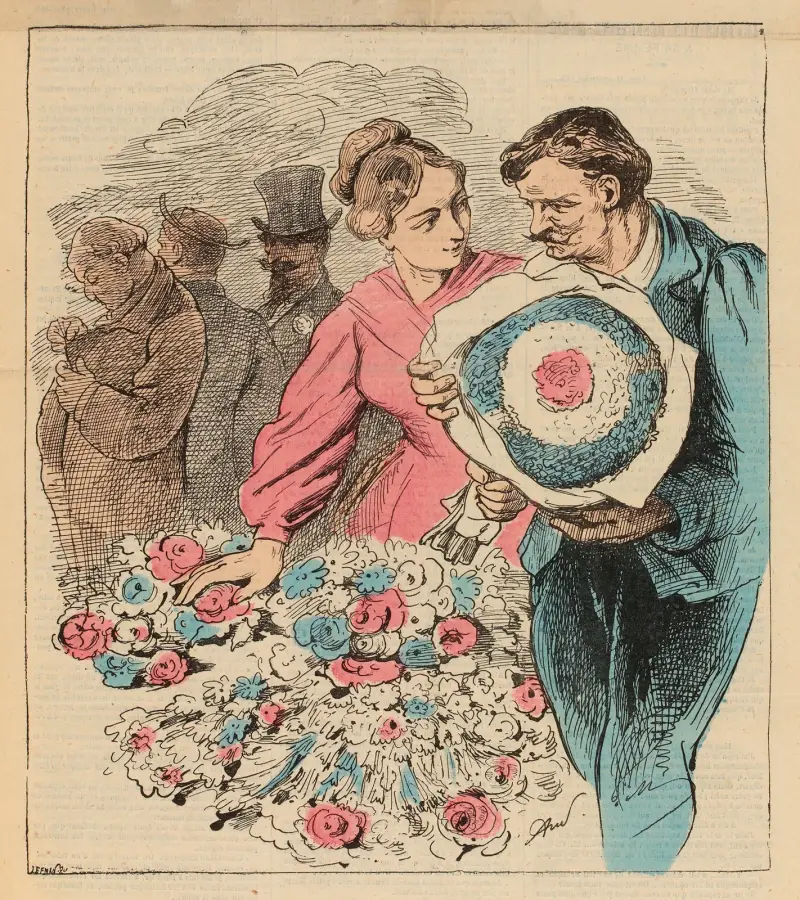 Les prétendants de Francia, par Gill av André Gill