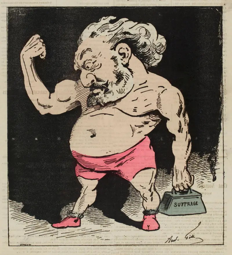 Mollirais-tu mon vieux biceps av André Gill