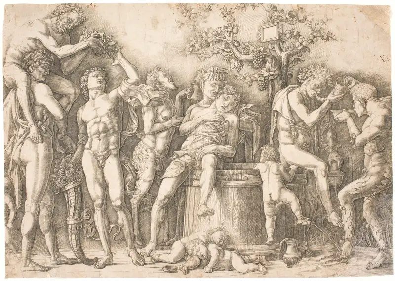 Bakkanal ved vinkarret av Andrea Mantegna