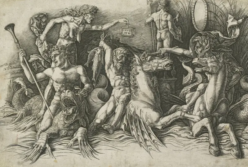 Battle of the Sea Gods (left , NGA 64543 av Andrea Mantegna