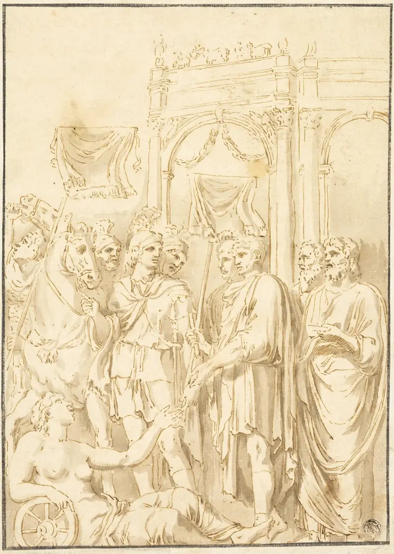 Romerska senatorer och soldater av Andrea Mantegna
