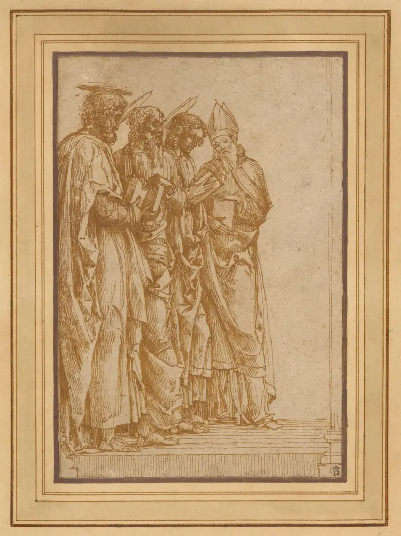 Study of Four Saints (Peter, Paul, John the Evangelist, and Zeno) av Andrea Mantegna
