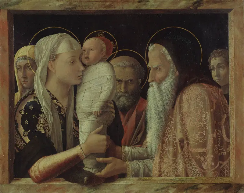 Obětování v chrámu, Andrea Mantegna