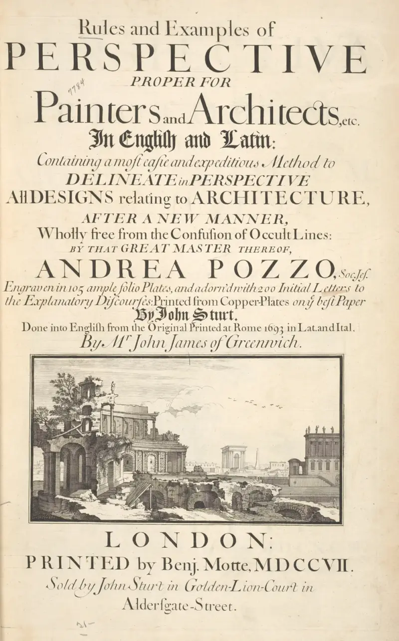 Rules and examples of perspective, proper for painters and architects, etc – Title Page av Andrea Pozzo