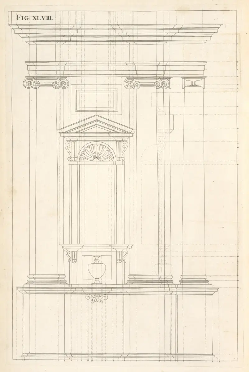 The geometrical upright of the foregoing Ionick design. av Andrea Pozzo