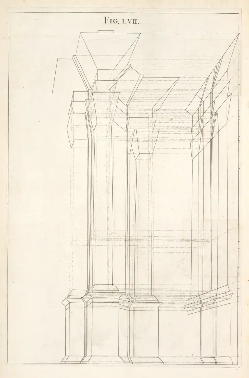 The rough draught of the following figure av Andrea Pozzo