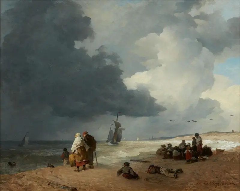 Na plaży w Scheveningen, Andreas Achenbach