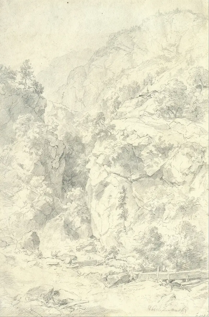 Bergslandskap av Andreas Achenbach