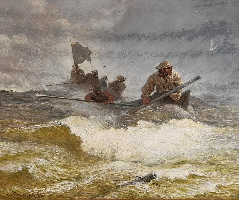 Räddning till sjöss av Andreas Achenbach