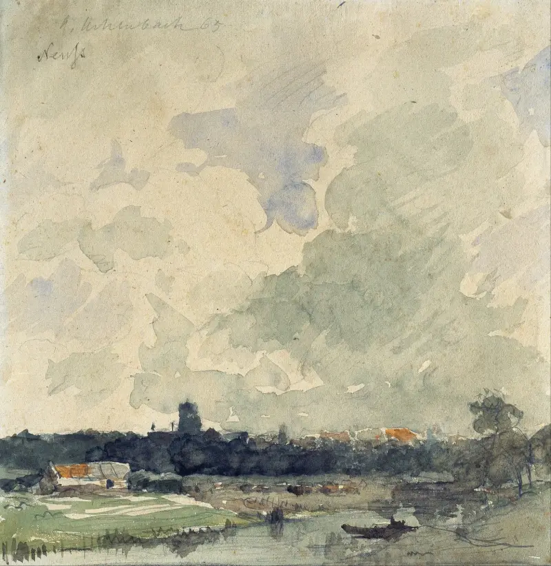 Vy över Neuss av Andreas Achenbach