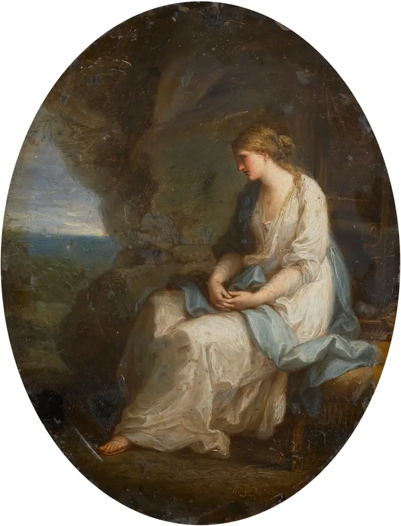 Calypso sörjer Odysseus avfärd av Angelica Kauffmann