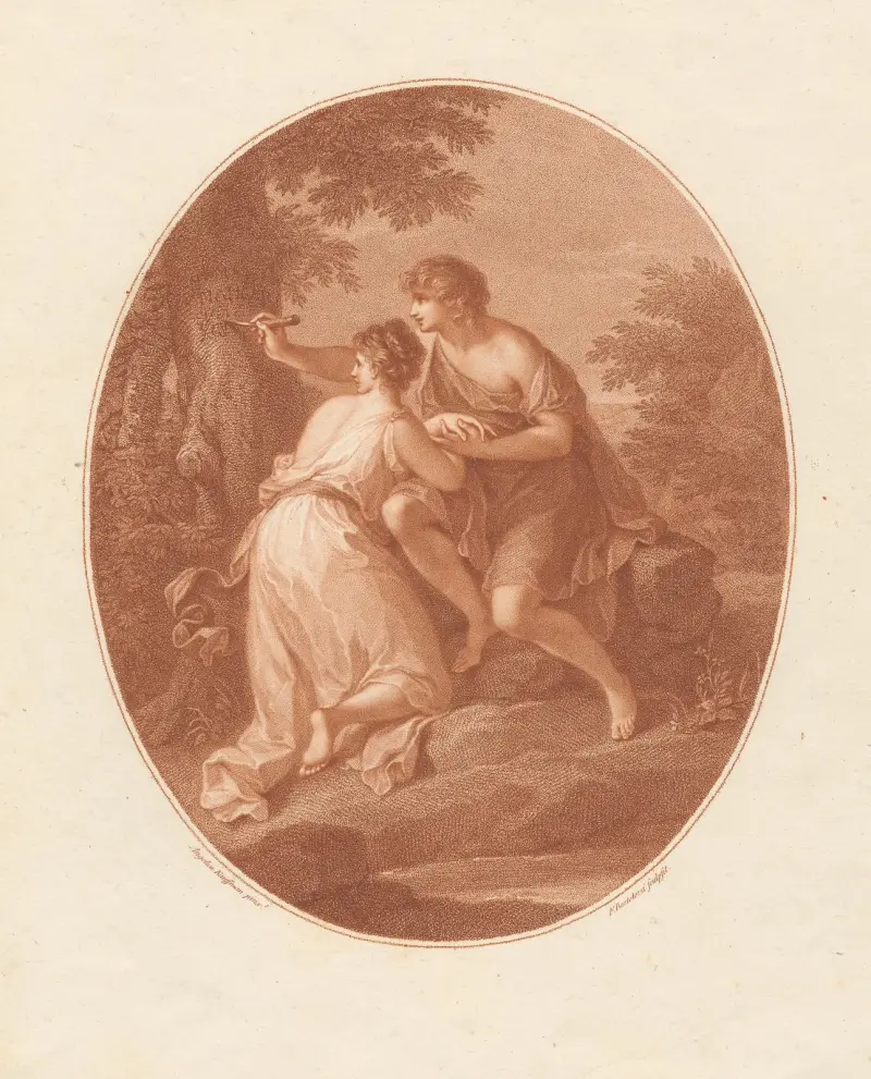 Paris and Oenone av Angelica Kauffmann