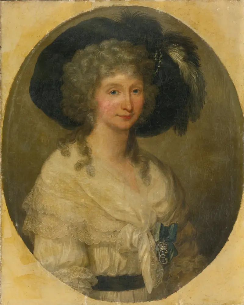 Porträtt av Baronessan von Bauer av Angelica Kauffmann