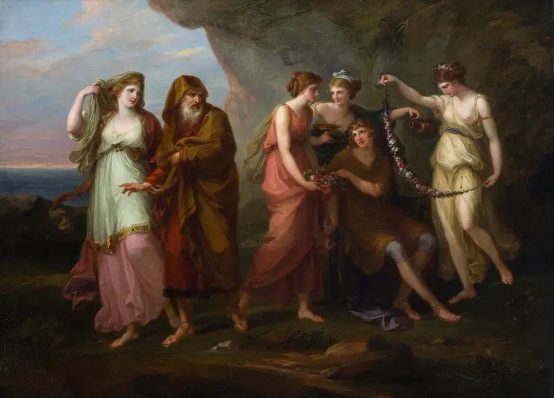 Telemakos och Kalysos nymfer av Angelica Kauffmann