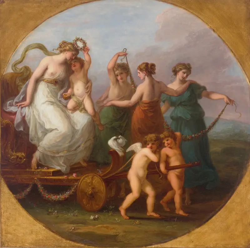 Venus triumf med de tre gracerna av Angelica Kauffmann