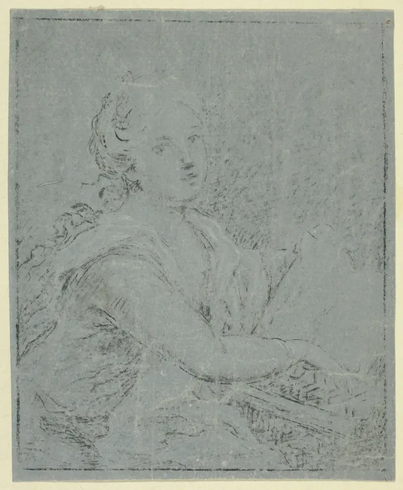 Kvinna vid spinett av Angelica Kauffmann