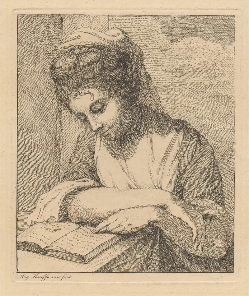 Kvinna som läser av Angelica Kauffmann