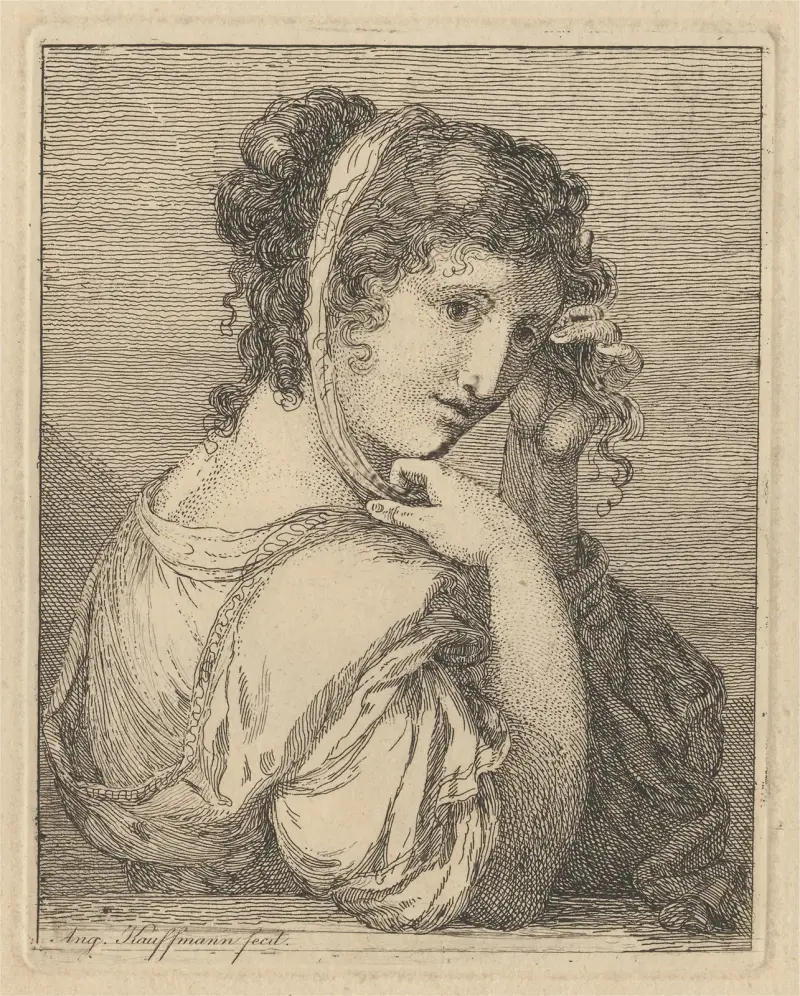 Kvinna gråtande vid en urna av Angelica Kauffmann