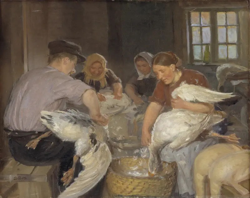 Gänse rupfen von Anna Ancher