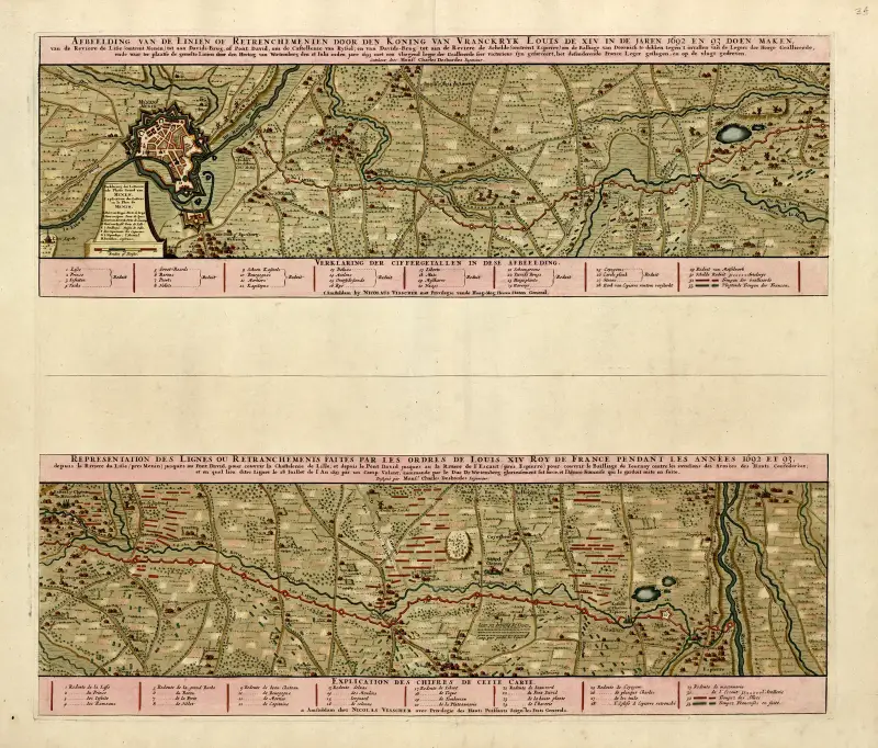 Afbeelding van de linien of retrenchementen; representation des lignes av Anna Beek