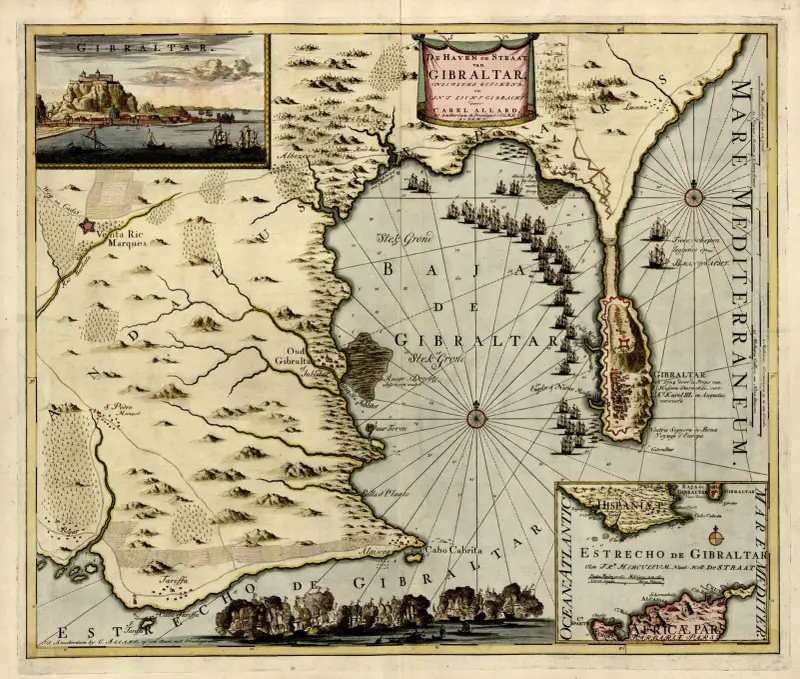 Der Hafen und die Straße von Gibraltar von Anna Beek
