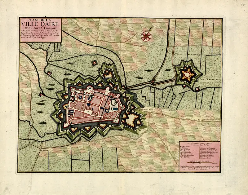 Plan över staden Aire och fortet St. Francis av Anna Beek