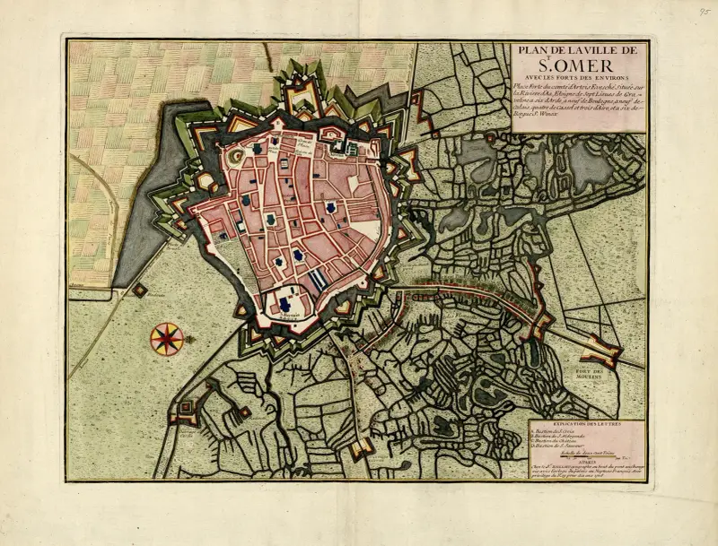Karta över staden Saint-Omer av Anna Beek