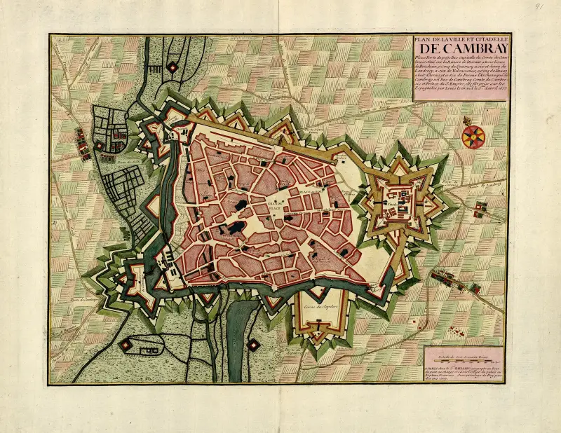 Plan över staden och citadellet i Cambrai av Anna Beek