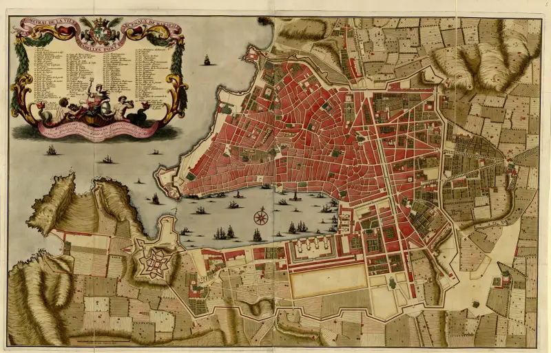 Plan geometral de la ville citadelles, port et arcenaux de Marseille av Anna Beek