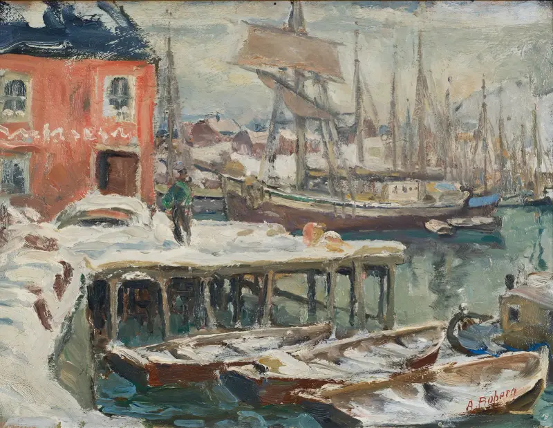 Brygga, Lofoten. Studie från Nordnorge av Anna Boberg
