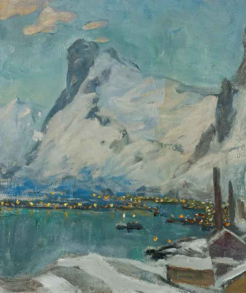 Lofoten i kvällsljus. Studie av Anna Boberg