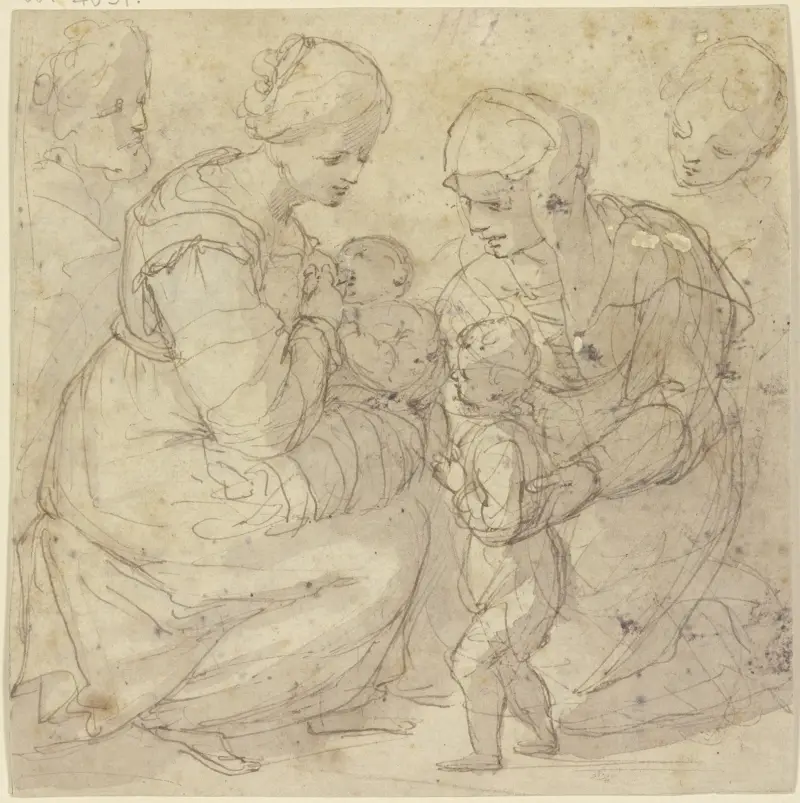 Die Heilige Familie mit der Heiligen Elisabeth und dem Johannesknaben von Annibale Carracci