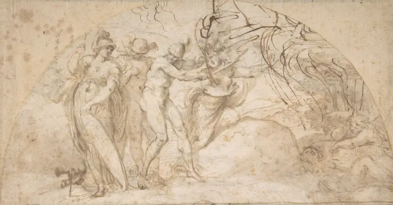 Perseus halshugger Medusa av Annibale Carracci