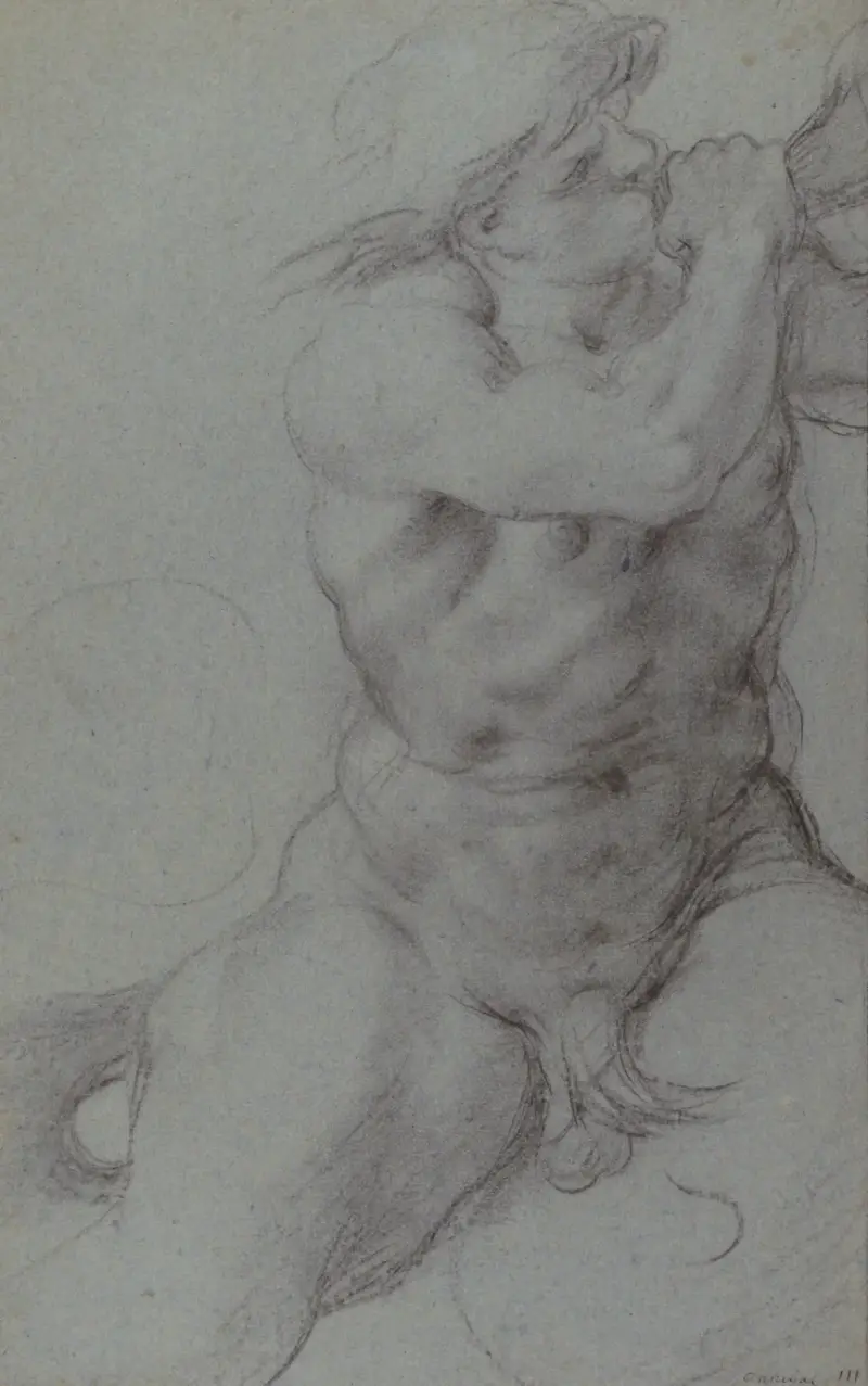 Triton, in eine Muschel blasend von Annibale Carracci