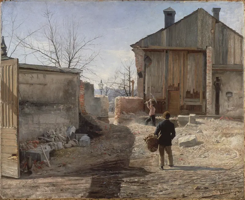 Demolishing the Old Orphanage, Stockholm av Anshelm Schultzberg